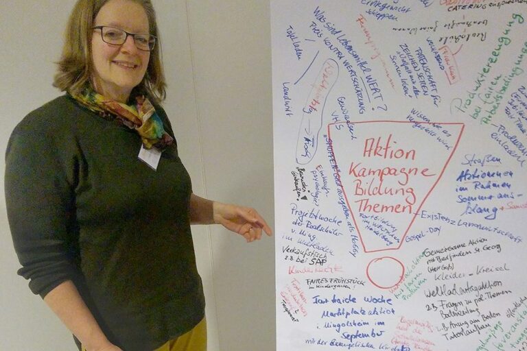 World-Cafe-Ideensammlung zu „Aktionen, Kampagnen, Bildung”