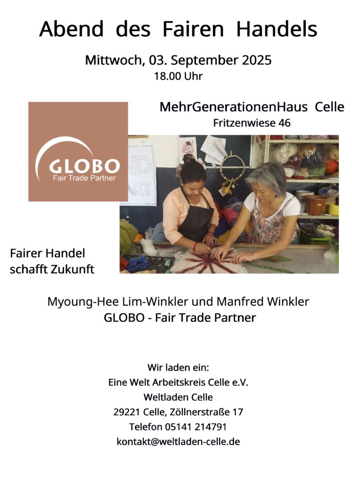 „Abend des Fairen Handels“ am Mittwoch, 3. September 18.00 Uhr