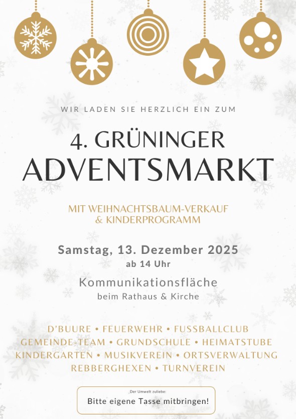 Plakat Adventsmarkt Grüningen 2025