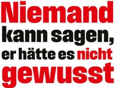 Niemand kann sagen…