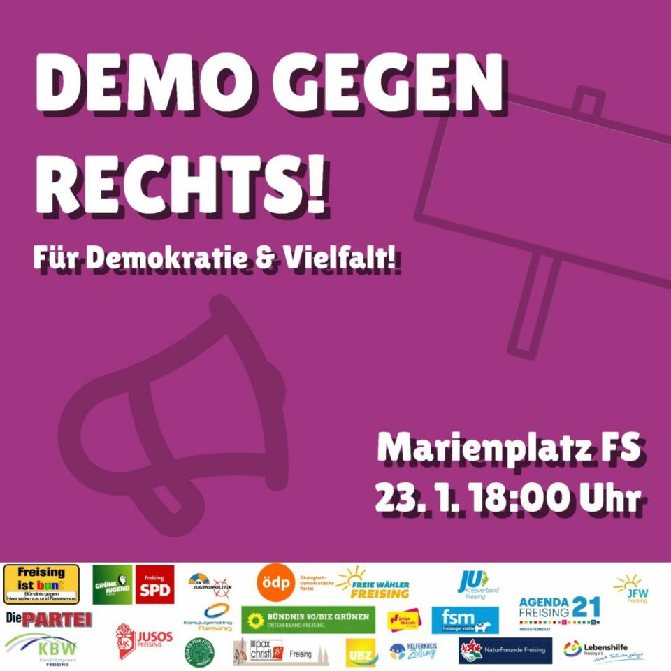 Demo gegen rechts- 23-Januar-2024 in Freising