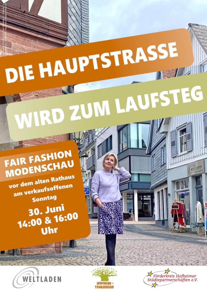 FAIR FASHION Modenschau vor dem alten Rathaus in Hofheim am verkaufsoffenen Sonntag 30. Juni 2024 um 14 und 16 Uhr