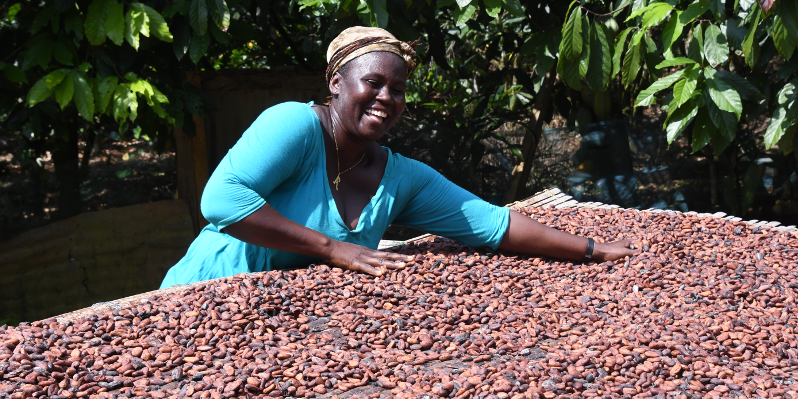 Kakaobäuerin aus Ghana