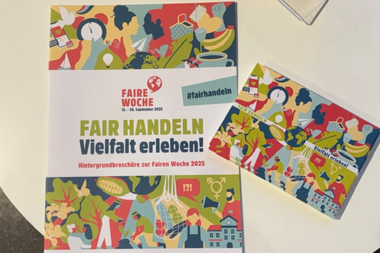 Plakatmotiv zur Fairen Woche "Fair Handeln - Vielfalt erleben"