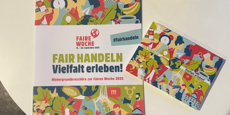 Plakatmotiv zur Fairen Woche "Fair Handeln - Vielfalt erleben"