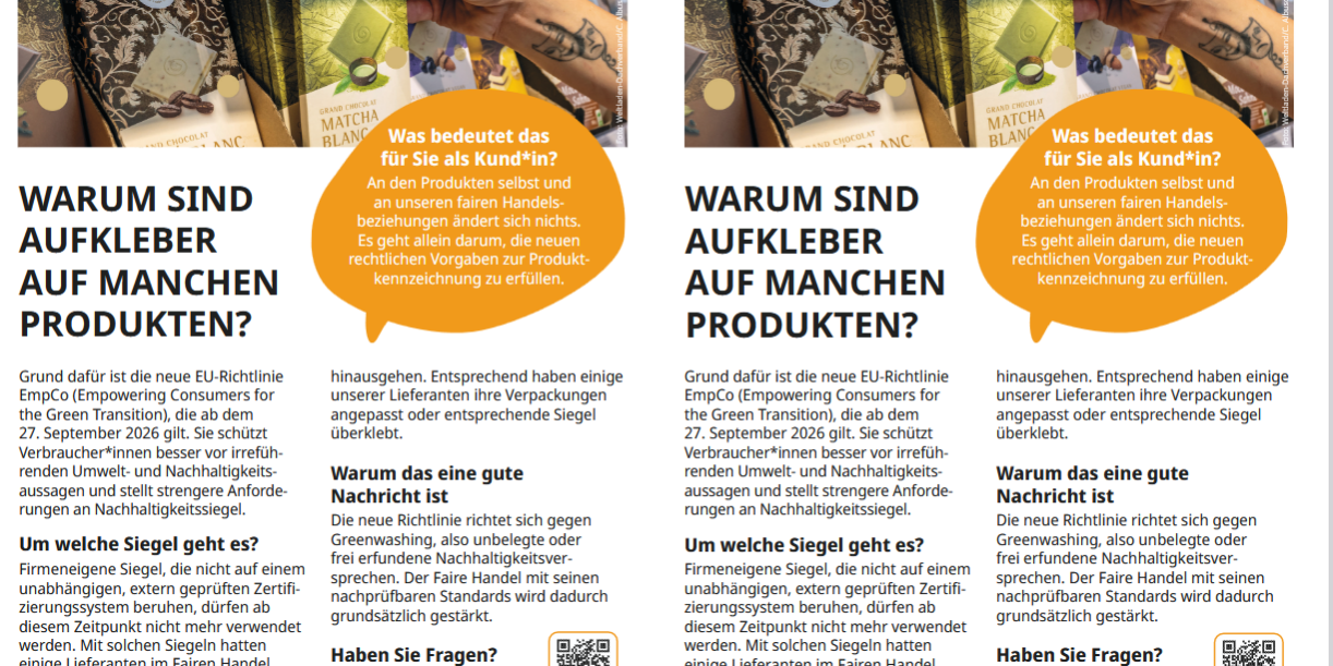 Infoblatt des Weltladens