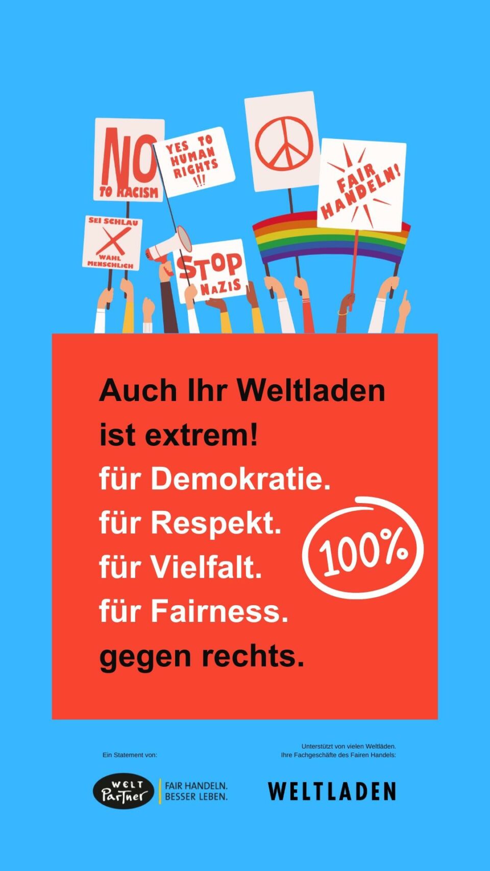 Plakat weltlaedengegenrechts vom WLD-1